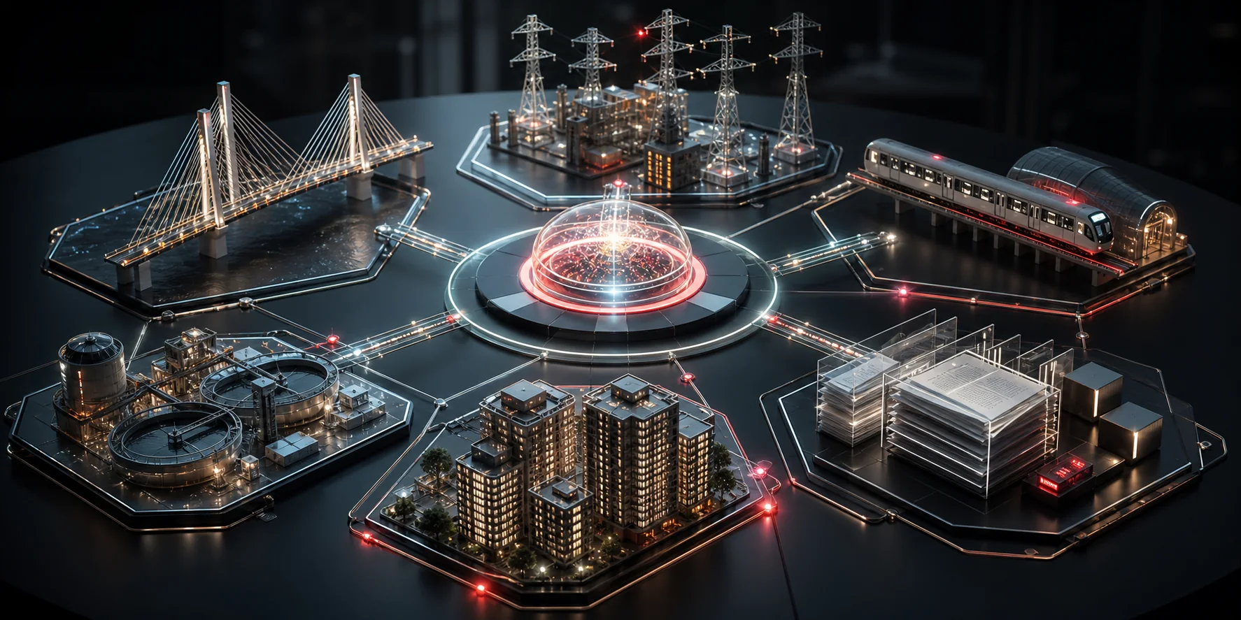 Infrastructure, energy, transport, water, real estate, and procurement connected by an AI operating system